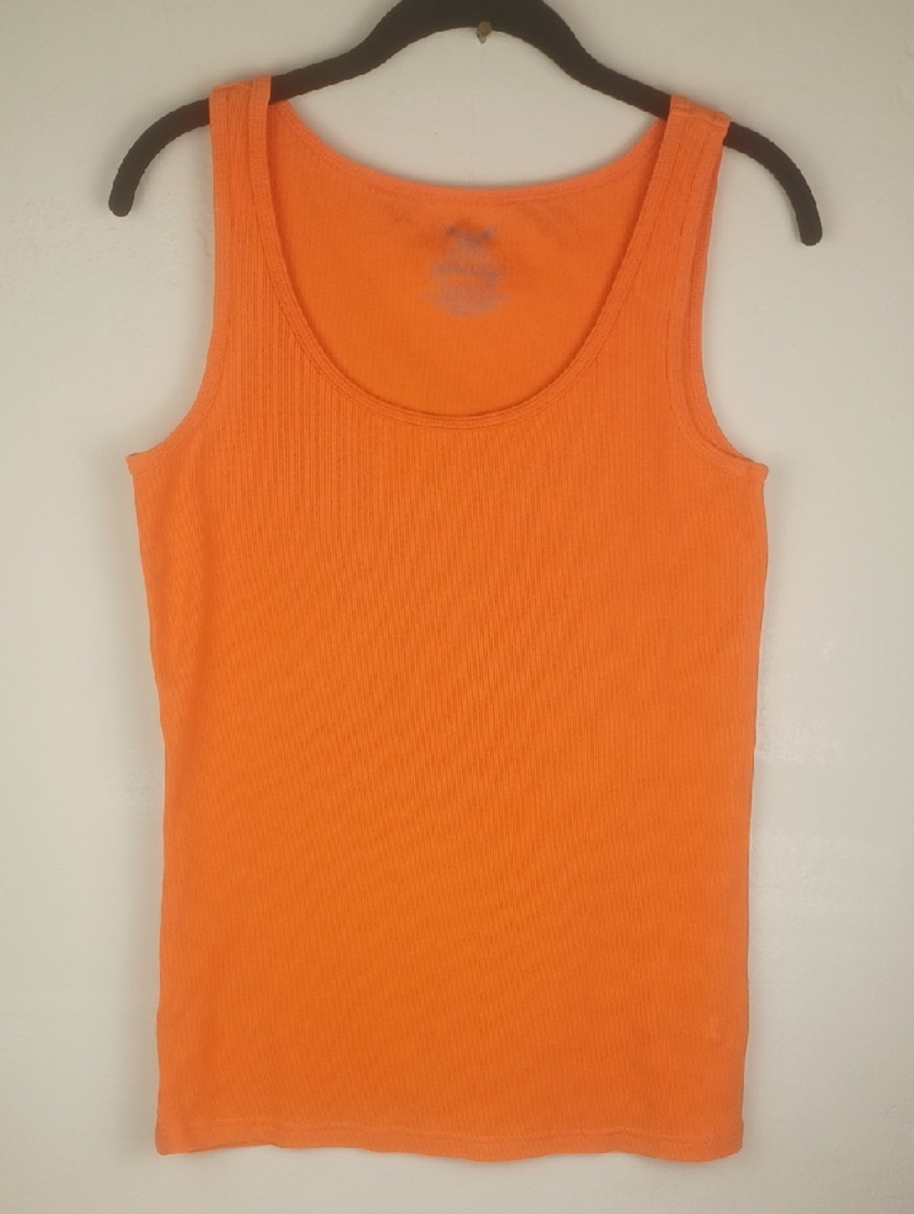 Faded Glory Tangerine Orange Ribbed Scoop Neck Gorgeous Tank XXL